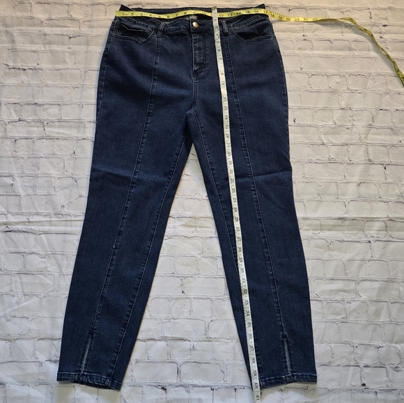 Kate & Mallory Denim Jeans Princess Seam Front Ankle Slit Size:14 - Picture 3 of 9
